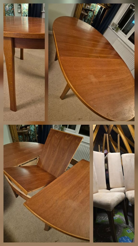 ** Dining table and chairs set **Extendable 4-6/8 seater dining table with 6 chairs 