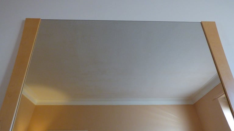 Extra Large Art Deco Style Mirror 2 Beech Panel 118x102 cm Perfect