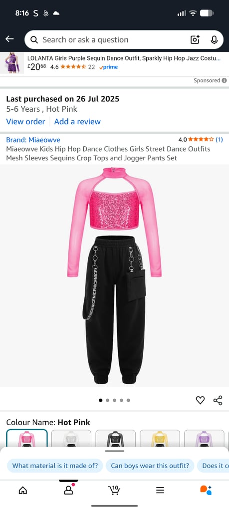 image for Hip hop costume age 7/8