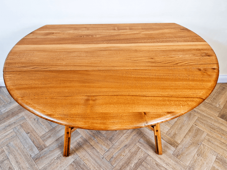 Ercol Vintage Mid Century Solid Elm Danish Design Extending drop Leaf Dining Table BL682