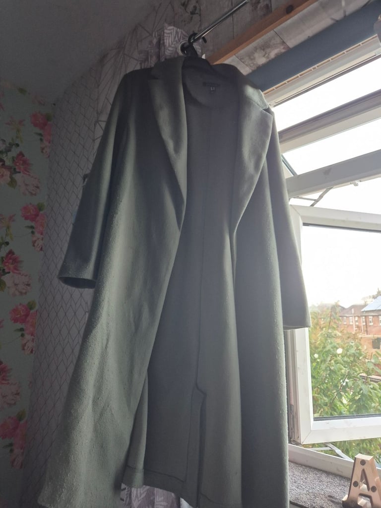 New look green parka coat 
