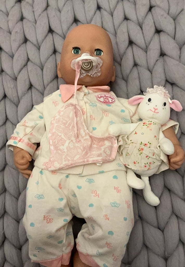 Baby annabell 43cm doll in vintage rare to find pyjamas with musical sheep toy great christmas gift