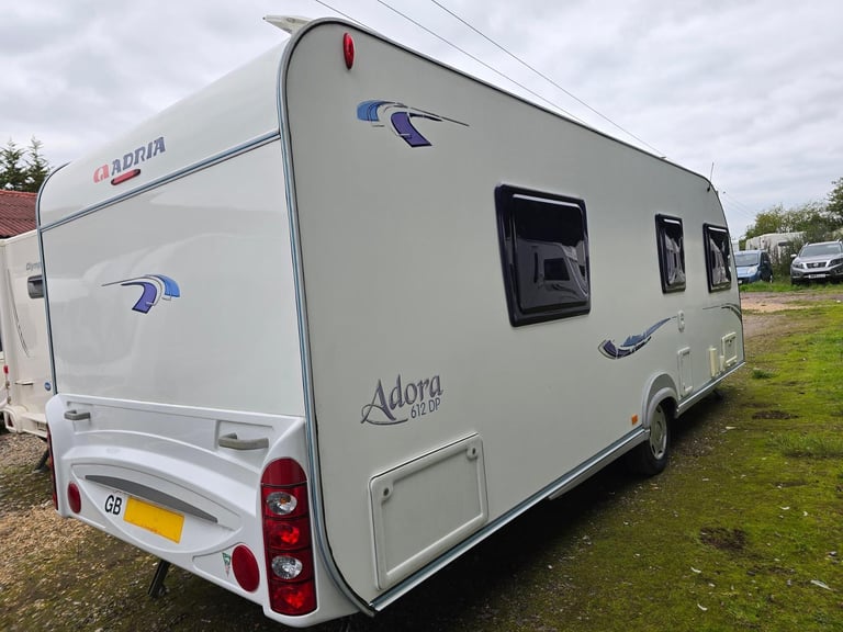 NOW SOLD 2009 Adria Adora 612DP 4 Berth Fixed Island Bed Caravan, Awning
