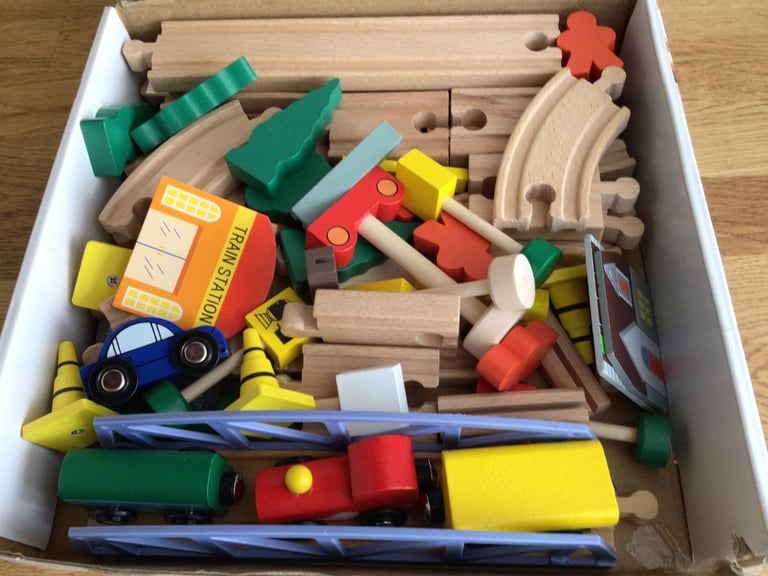 Chad Valley Wooden Train Set.