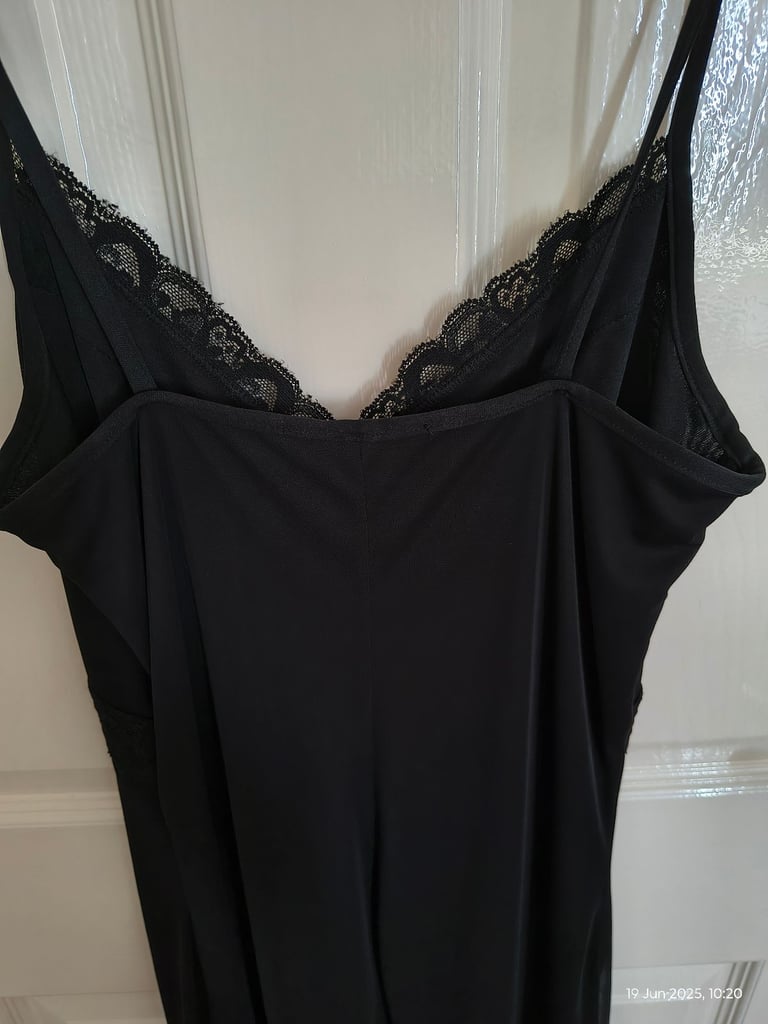 Black lacy lined dress- size 10