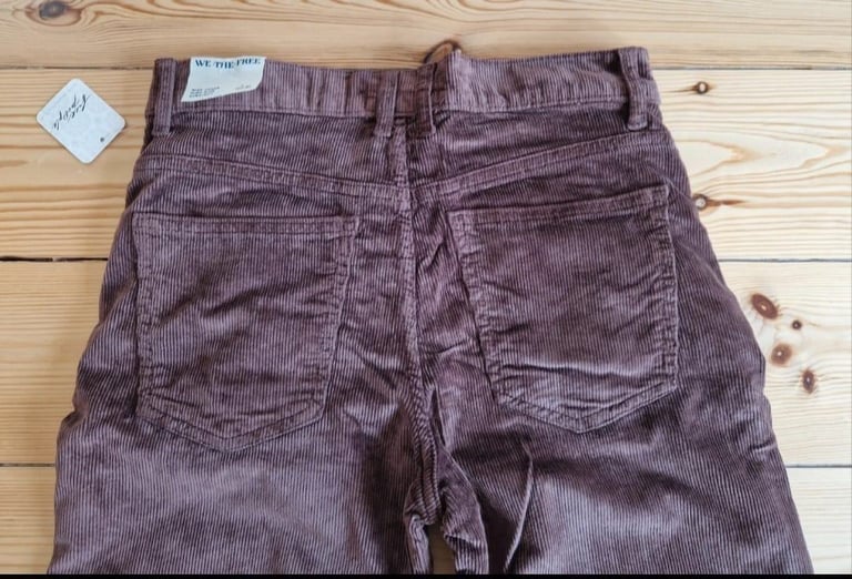 Free People Risk Taker Cord Straight Choclate Cords