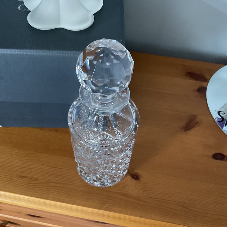 image for Cut glass decanter and fruit bowl