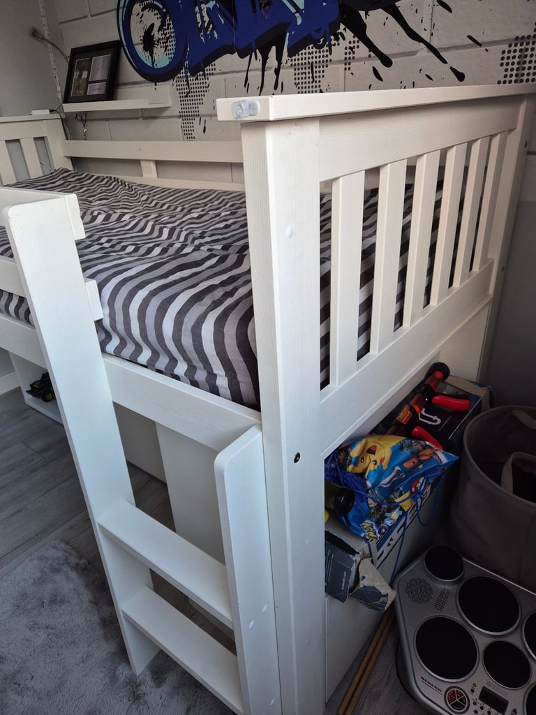Cabin bed with desk and storage