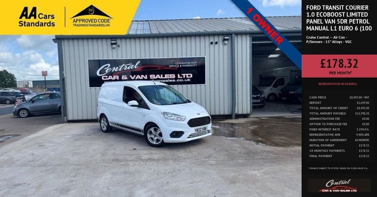 2022 Ford Transit Courier 1.0 EcoBoost Limited Panel Van 5dr Petrol Manual L1 Euro 6 (100 ps) PAN...