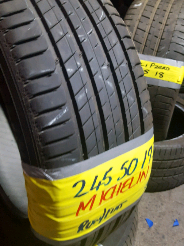 Matching pair 245 50 19 micheln r/flat tyres 120 pair fitd n bal 7dys