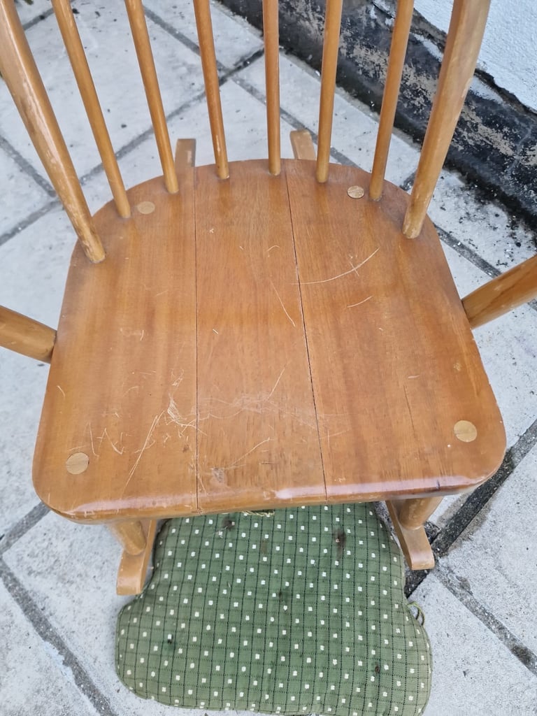 Small Size Ercol Rocking Chair With Original Cushion