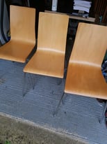 FREE Chairs - 3 no stackable wood and chrome leg chairs