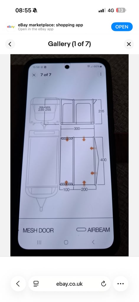 Caravan Vango Montelena 400 Grey Violet Air awning 