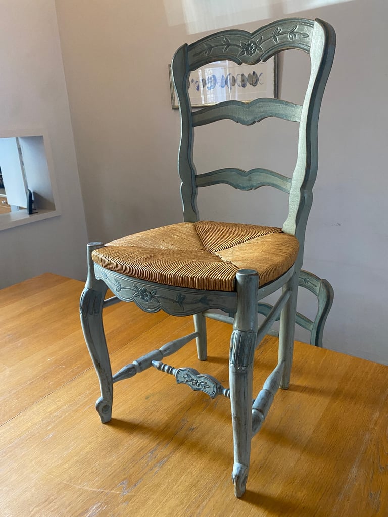 Provençal Ladder-Back Dining Chairs – Set of 6 with Rush Seats | nearest offer