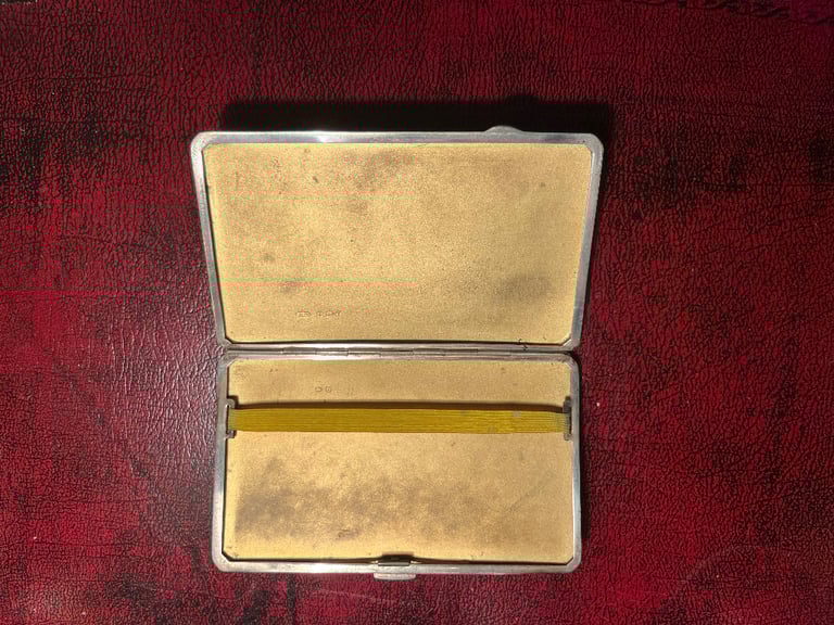 Heavy solid silver art deco 1920s cigarette case