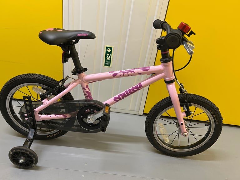 image for Title: 🌸 Squish 14” Pink Bike + Side Wheels – Like New!