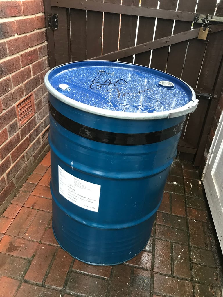 image for Burning Bin. Barrel. Incinerator. Oil Drum. Waste Burner. With Lid And Lock. 45 gallon
