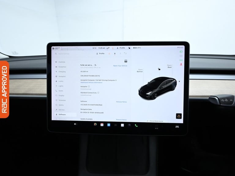 2021 Tesla Model 3 Standard Range Plus Saloon 4dr Electric Auto RWD (241 bhp) Saloon ELECTRIC Aut...
