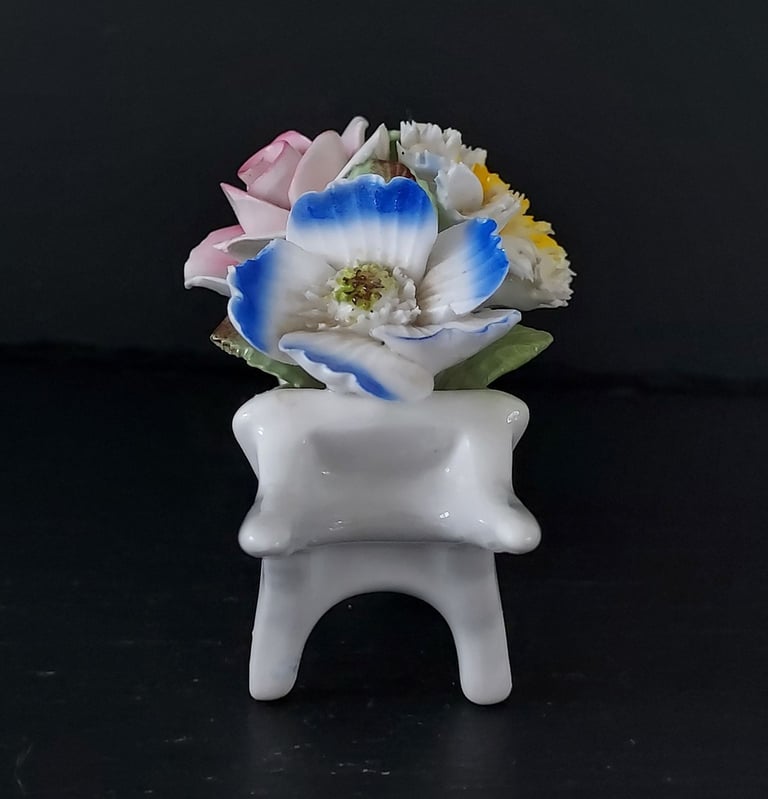 Vintage Royale Stratford Fine Bone China Floral Bouquet in Wheelbarrow