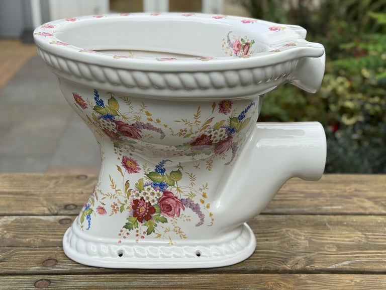 HERITAGE TOILET PAN SET VICTORIAN STYLE FLORAL 