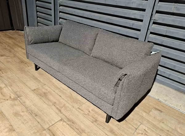 Unused Boucle 3 Seater Sofa - Grey.