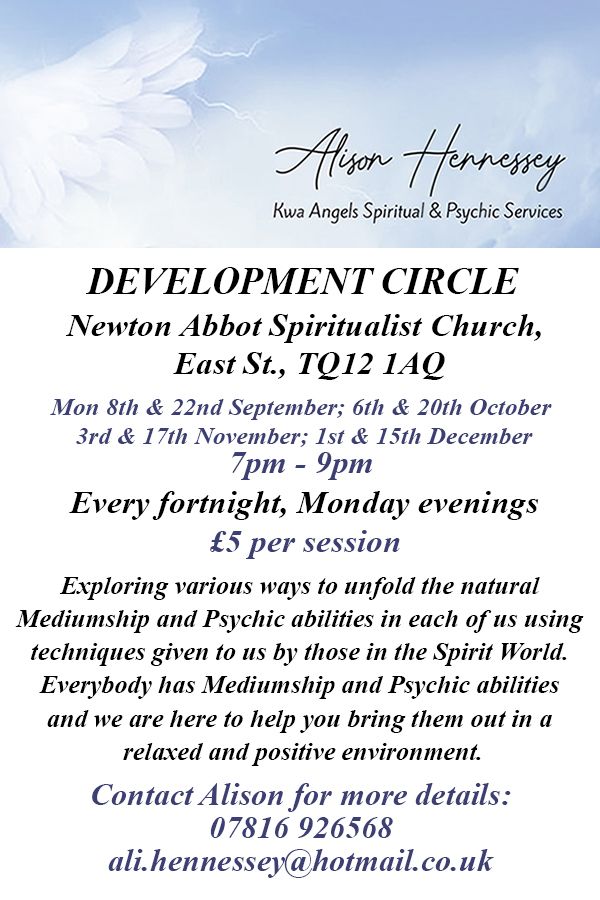image for Development Circle - Psychic and Mediumship - Newton Abbot