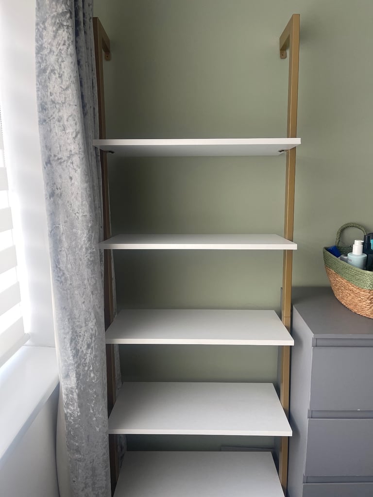 6ft Matt Gold and White shelf 
