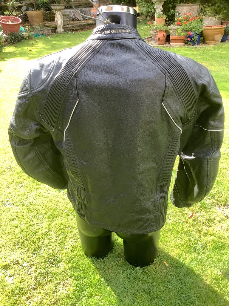 🏍️ HEIN GERICKE LEATHER MOTORCYCLE 🏍️ JACKET 🧥 (UK SIZE 36) BLACK