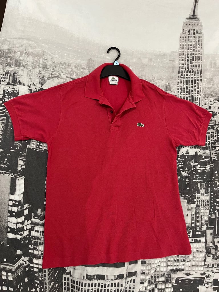 image for Red Lacoste Polo Shirt – Size 4 (Medium) – Excellent Condition