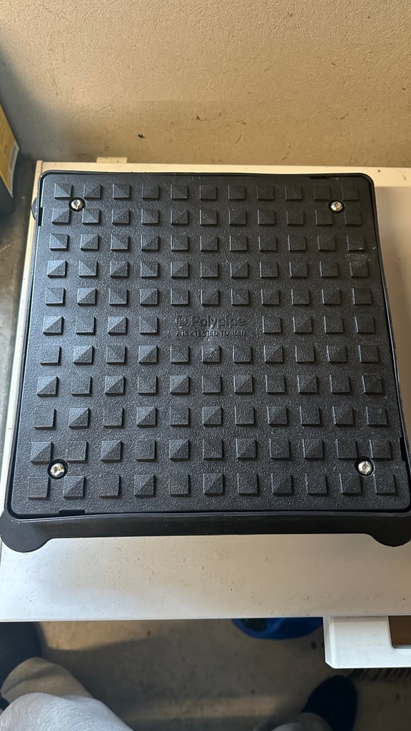 image for 2 x unused polypipe manhole covers lid size 320mm square, inspection chamber Dia 310mm Man hole