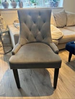 Grey stud luxury suede dining chairs 4 available 