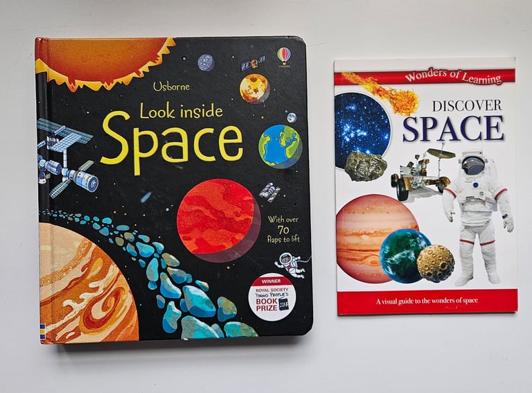 3 x Kids Space Books Bundle Usborne Look Inside Flap Book