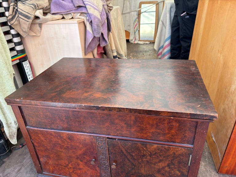 Vintage walnut storage trunk 
