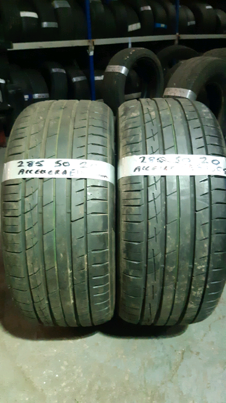 matching pair 285 50 20 accellera tyres 7mm tread £120 pair fitd n bal opn 7 dys