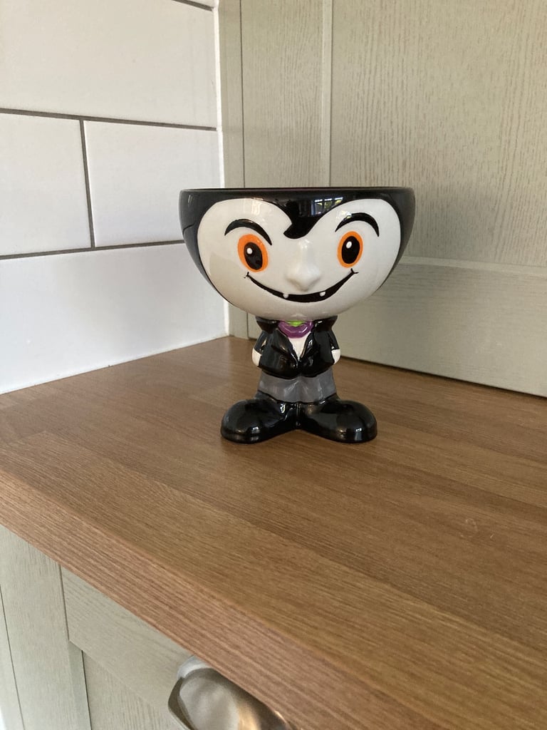 image for Halloween little boy vampire ceramic dish 