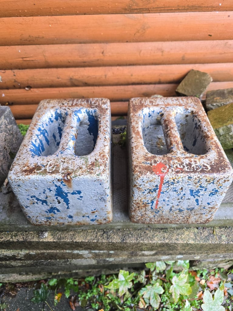 image for Cast Iron 25kg - 56lbs Canal Brage Weights Or Heavy Metal Decorative Weights.