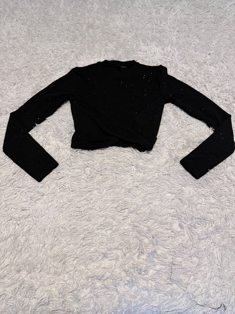 image for Shimmery long sleeve black top