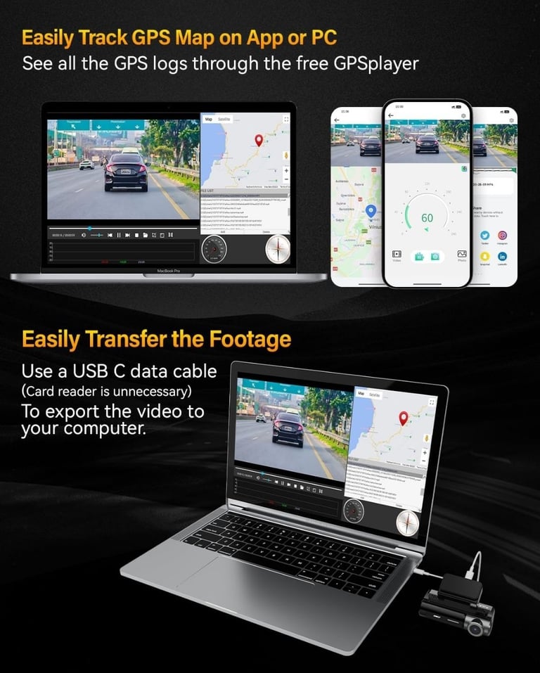 IIWEY DC01 PRO front and rear dash cam 