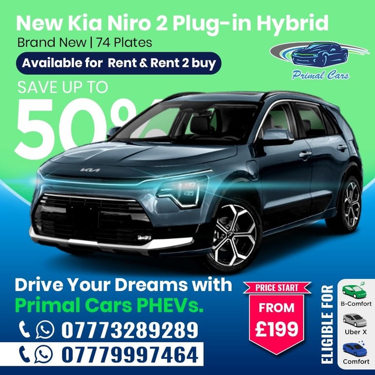 image for PCO CAR HIRE- BRAND NEW KIA NIRO PHEV 2025-FIRST WEEK 50% RENT OFF-UBER REDY