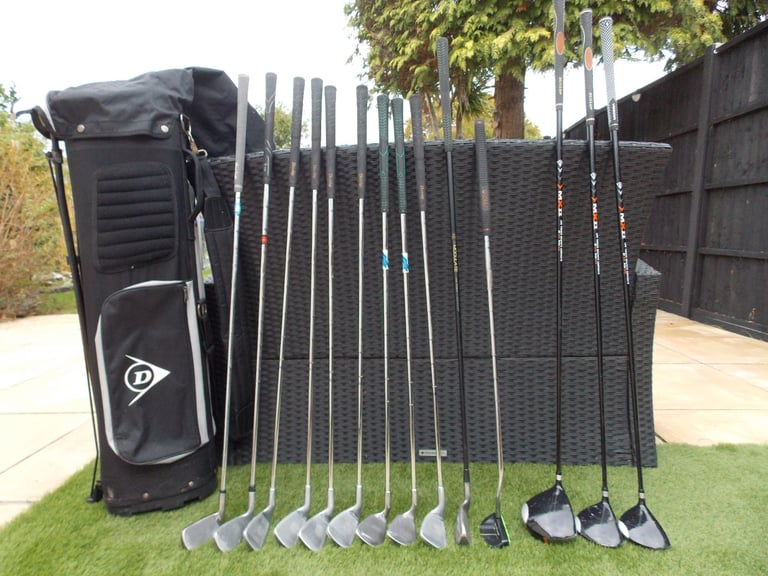 Mens Right Handed Dunlop 65i Golf Club Set + Bag, Balls and Tees