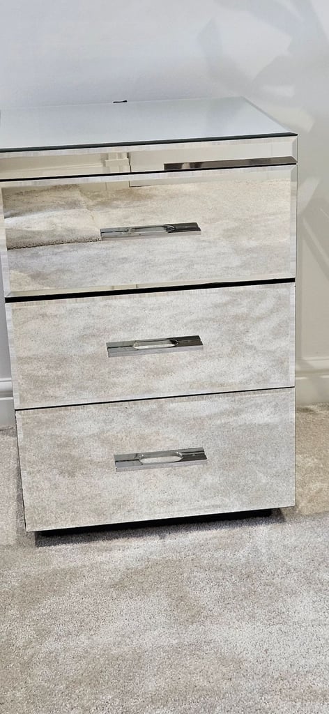Next Mirrored Bedside Tables x 3 Great Condition