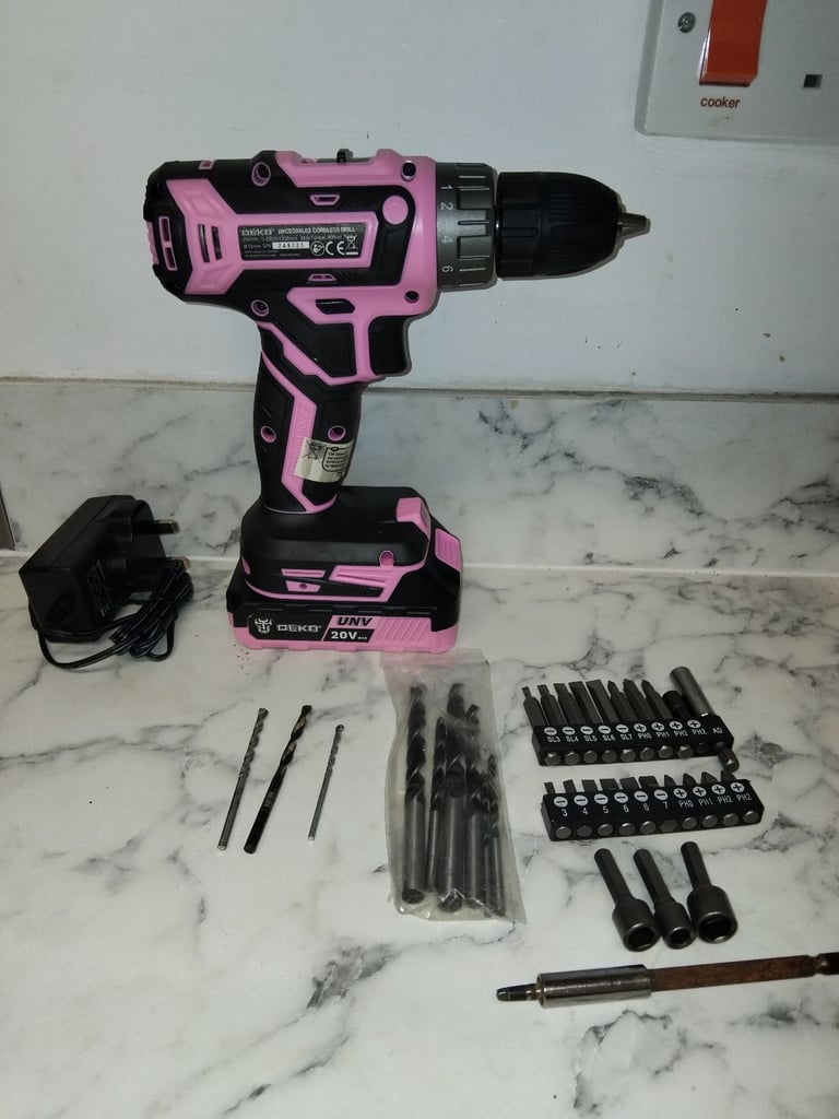 image for 20v cordless power drill plus bits