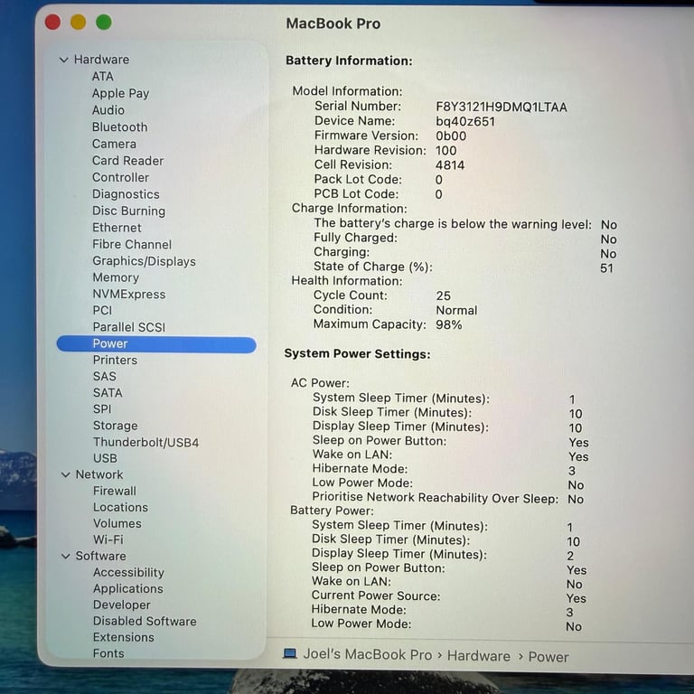 Apple Macbook M2 Pro 16GB 512SSD 26 CYCLES 