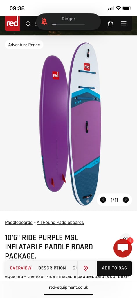 image for Two Ride 10’6 x 32” MSL Red co paddleboards 