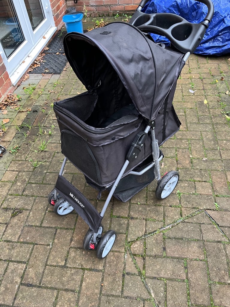 Dog stroller push carrier