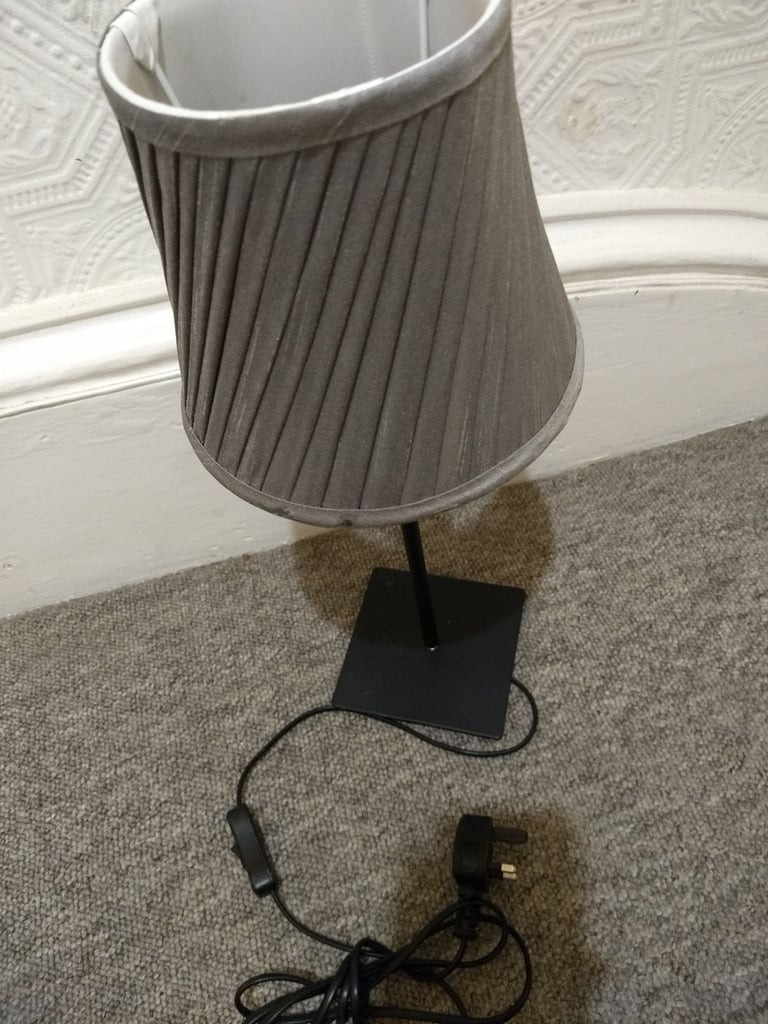 Nice lamp with grey pleated shade
