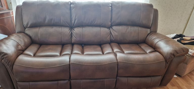 image for Faux leather settee