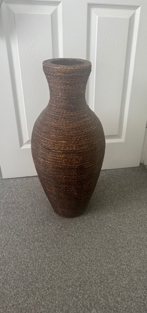 Woven floor vase