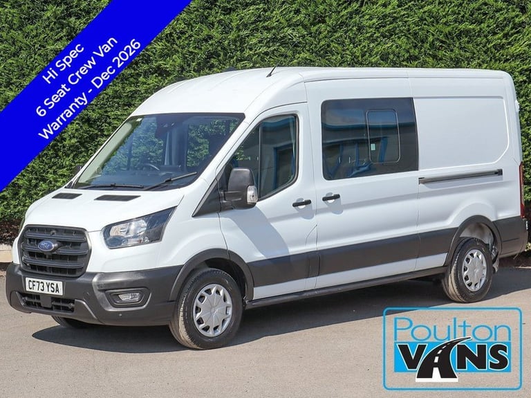 2023 Ford Transit 350 FWD TREND 2.0TDCI 130PS L3 H2 LWB 6 SEAT CREW VAN / DOUBLE CAB, Warrant Cre...