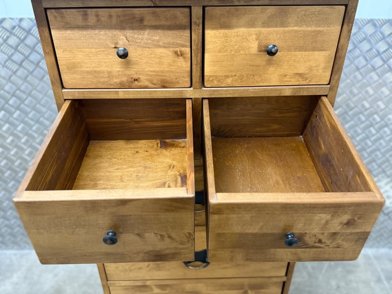 Laura Ashley Garrat Tallboy chest of drawers honey finish 